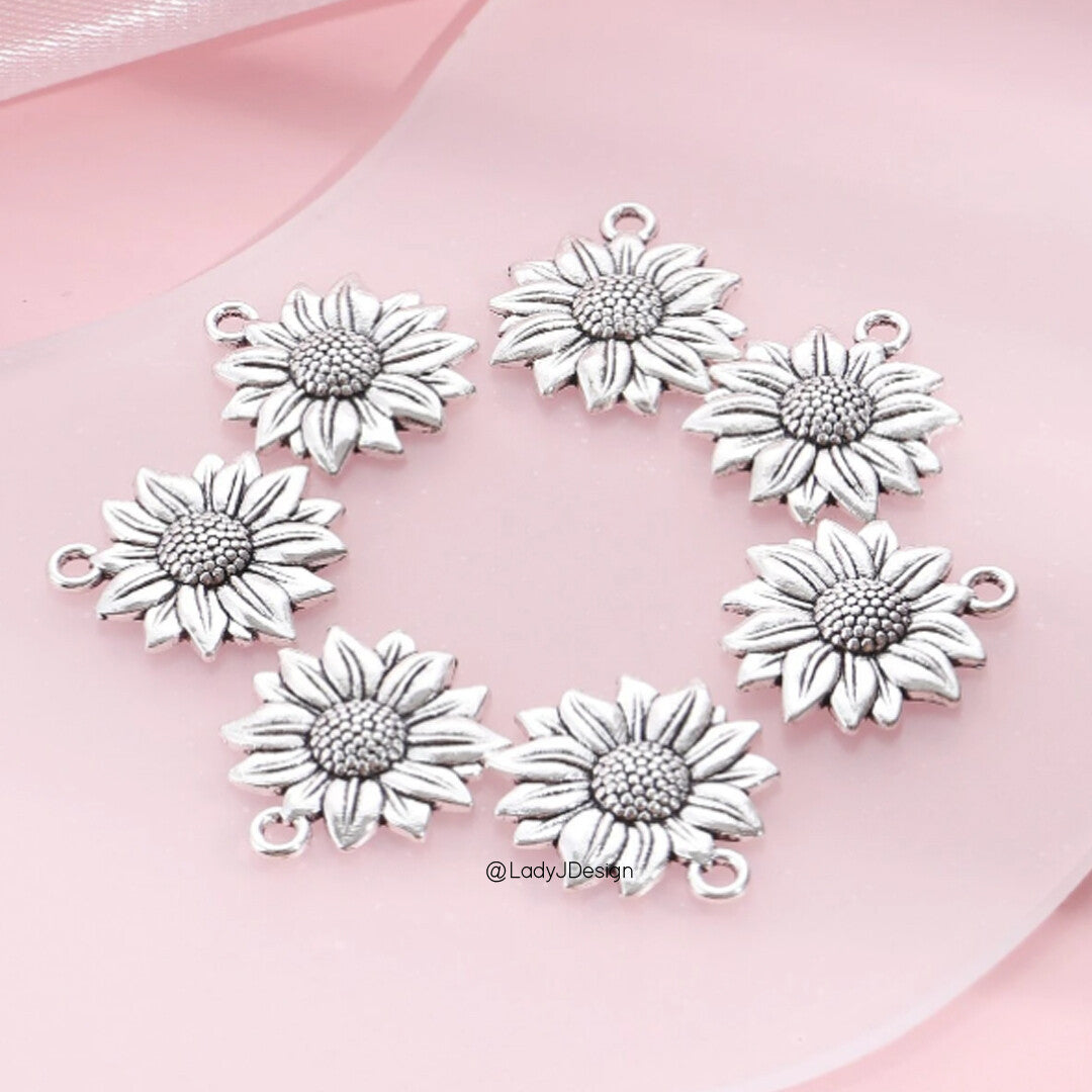 Sunflower Silver Charm