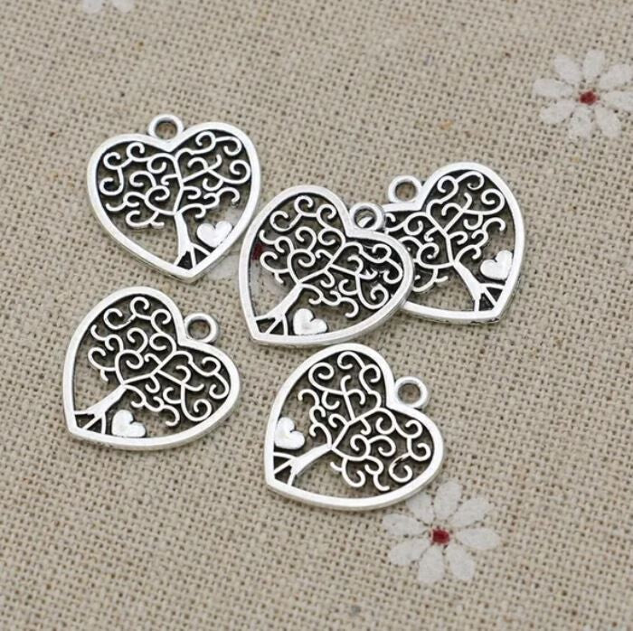 Tree of Life Heart Charm