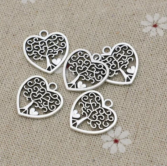 Tree of Life Heart Charm