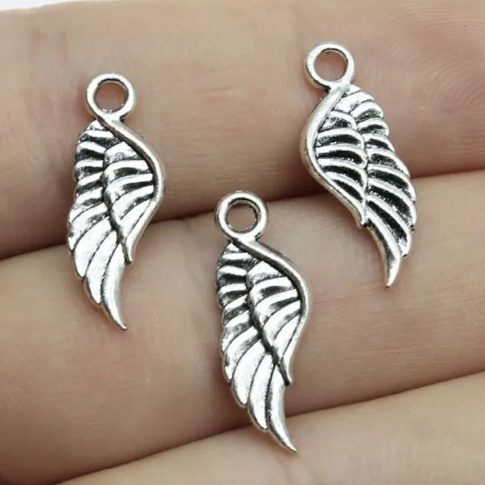 Angel Wing Silver Charm