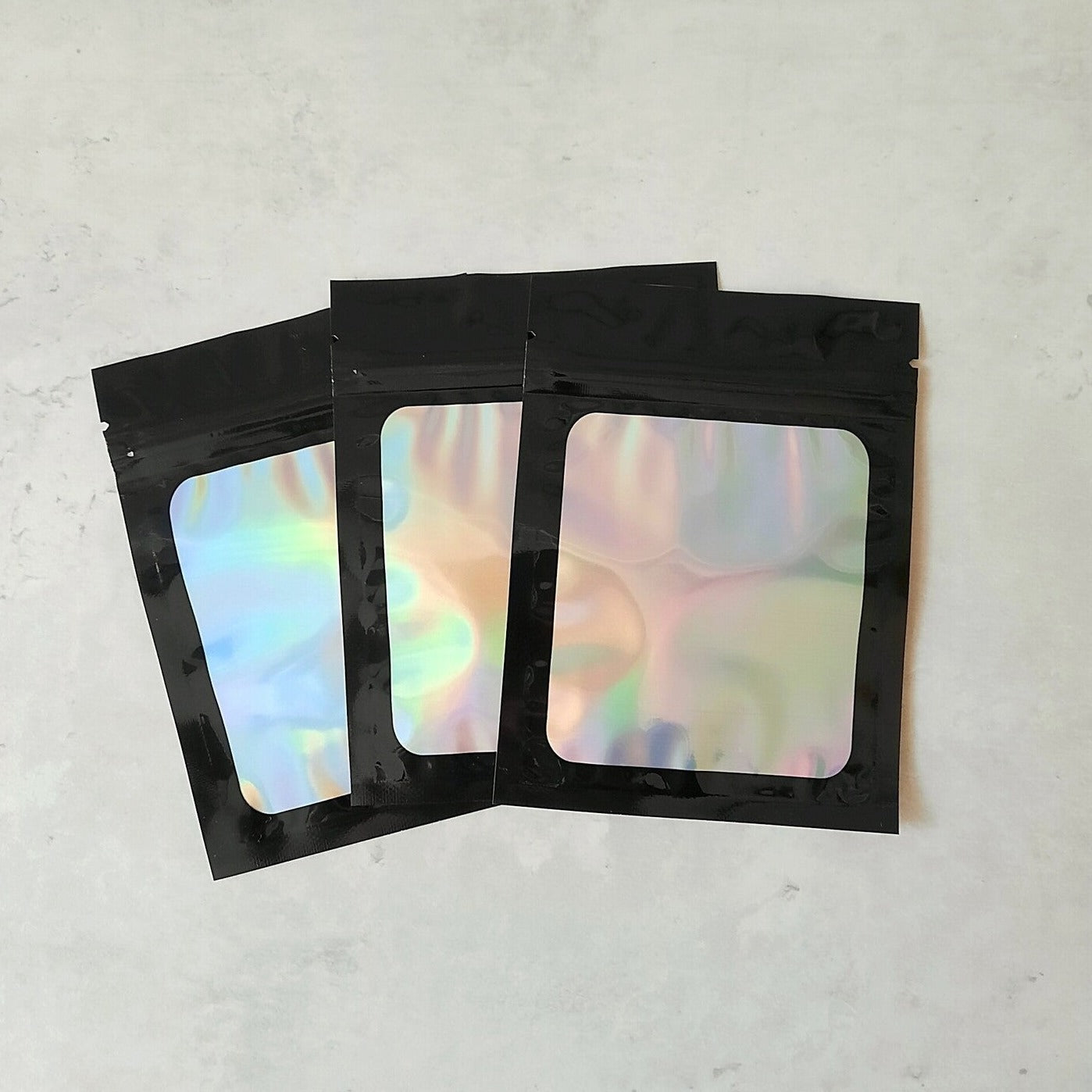 Black Holographic Bag 9x12cm