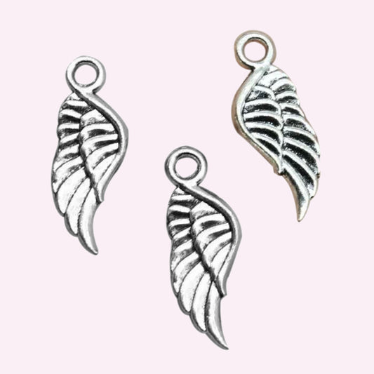 Angel Wing Silver Charm