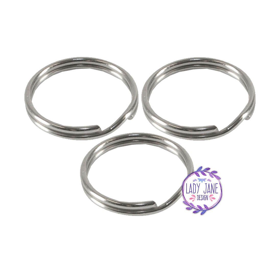 25mm Silver Split Rings - 50 Pack