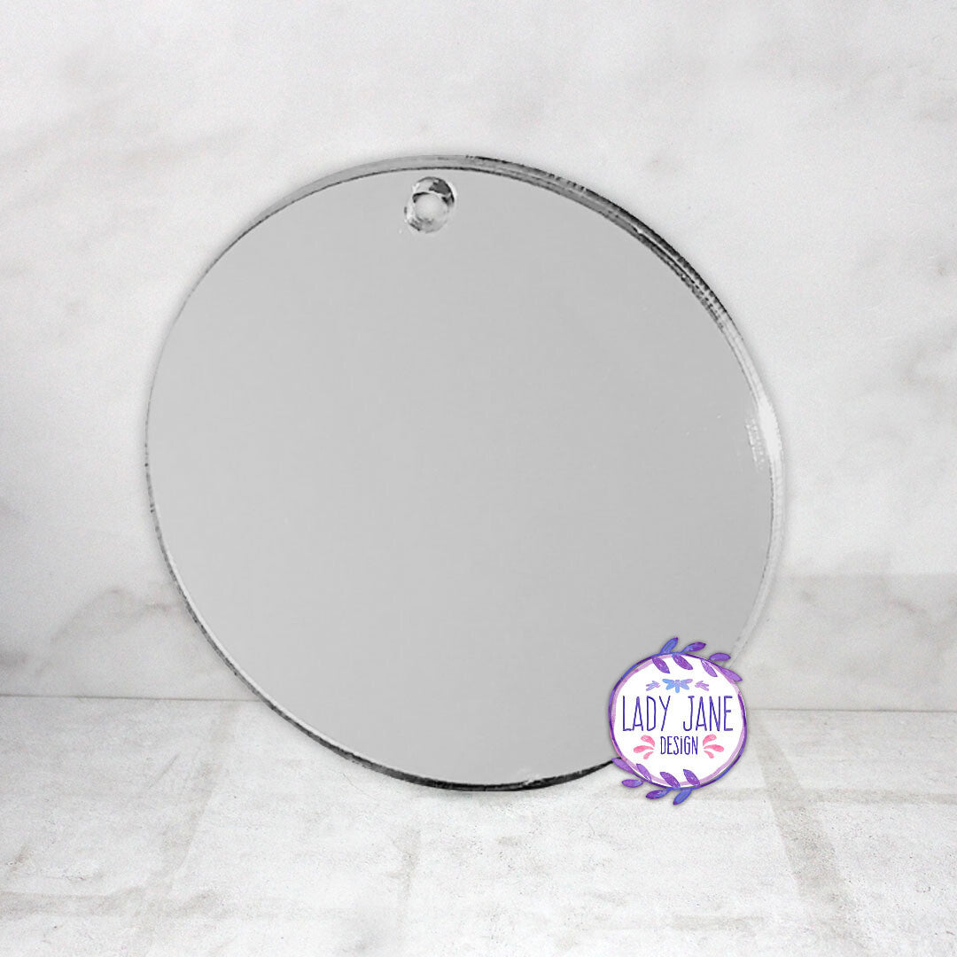 Silver Mirror Acrylic Disc - 50mm