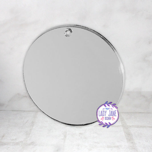 Silver Mirror Acrylic Disc - 50mm