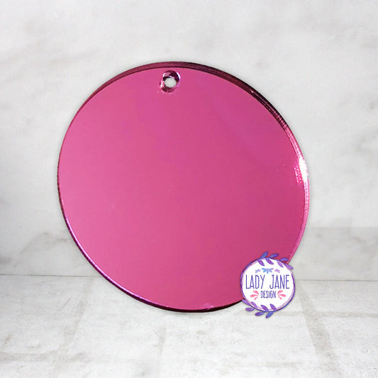 Pink Mirror Acrylic Disc - 50mm