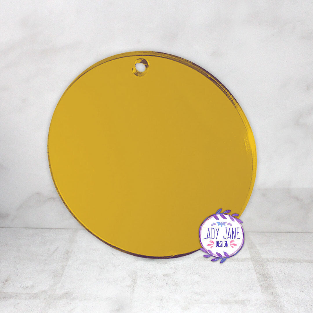 Gold Mirror Acrylic Disc - 50mm