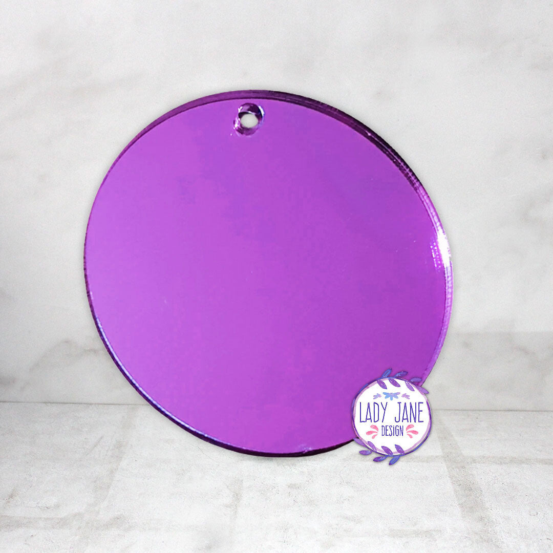 Purple Mirror Acrylic Disc - 50mm