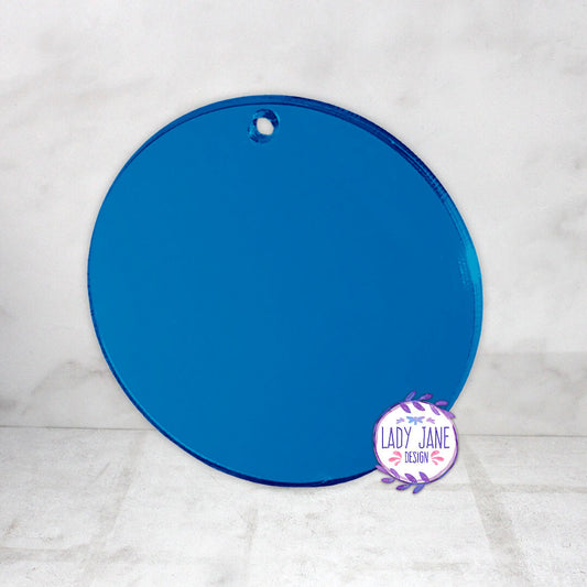 Blue Mirror Acrylic Disc - 50mm