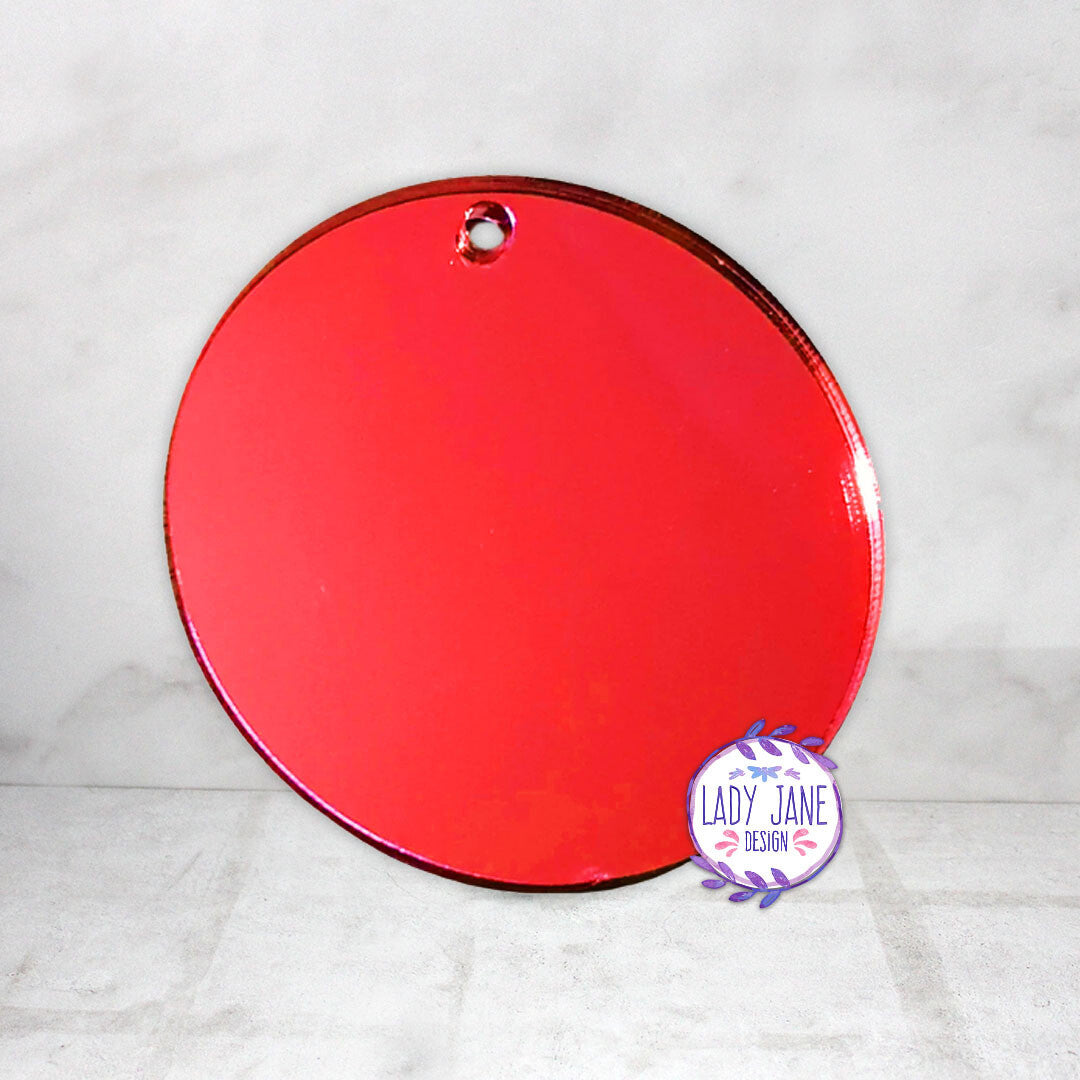 Red Mirror Acrylic Disc - 50mm