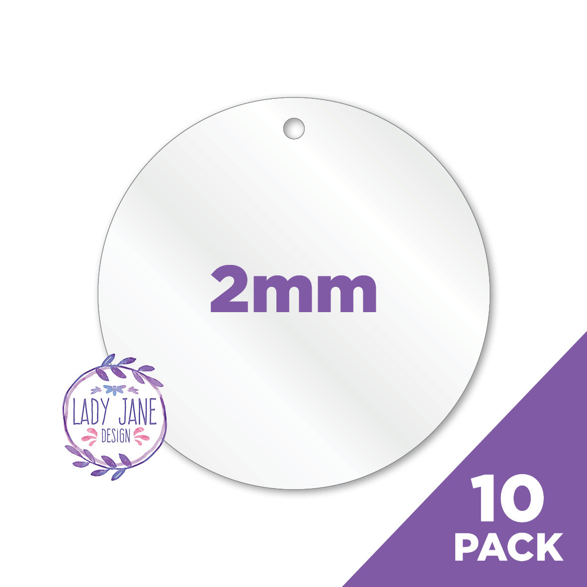 2mm Acrylic Disc (5cm) - 10 Pack