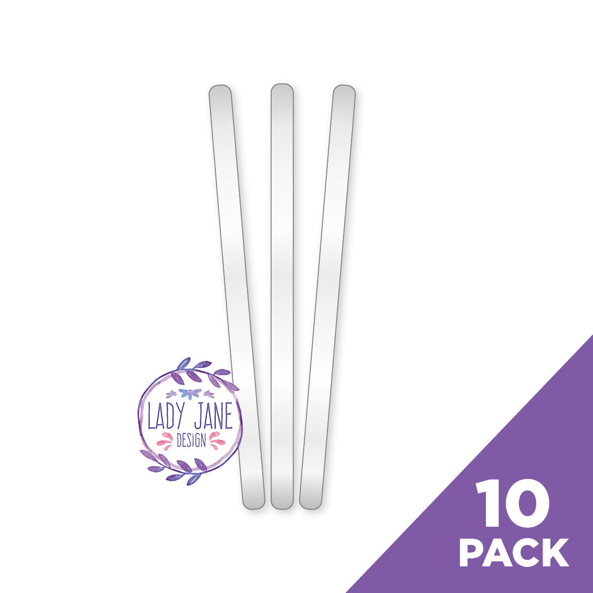 Acrylic Cake Topper Sticks - 10 Pack