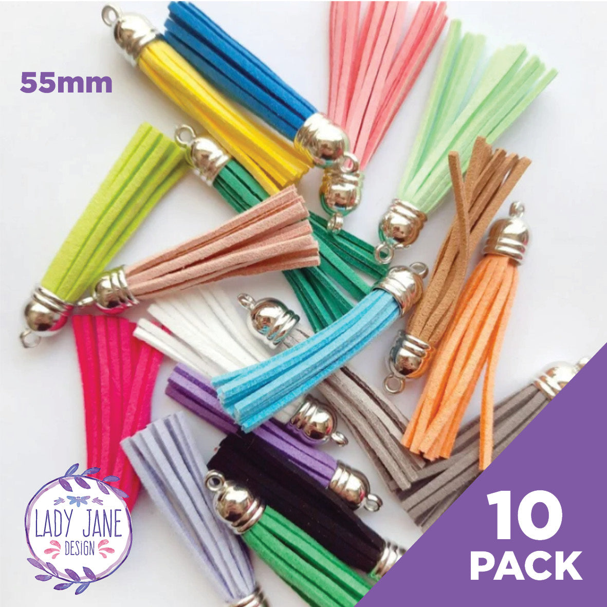 Tassels 55mm - 10 Pack (Assorted Colours Only)