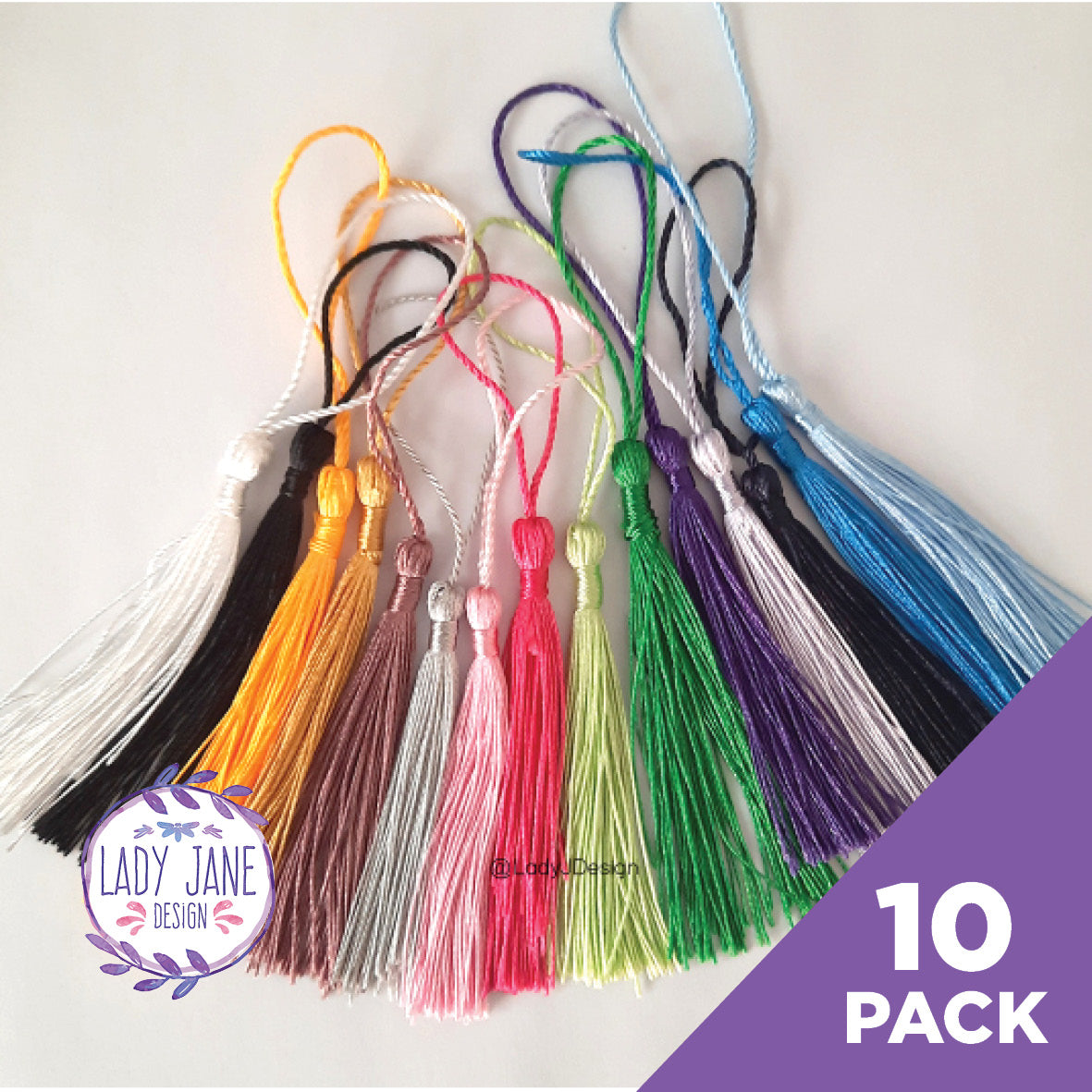 Bookmark String Tassel 8cm Assorted - 10 Pack