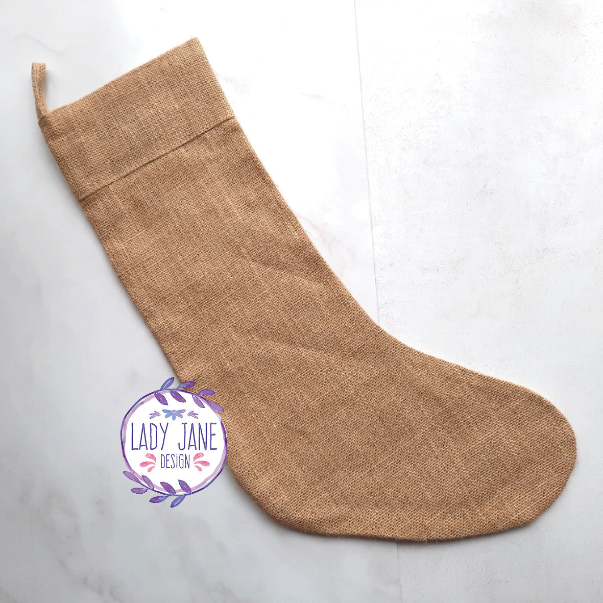 Christmas Stocking - Hessian