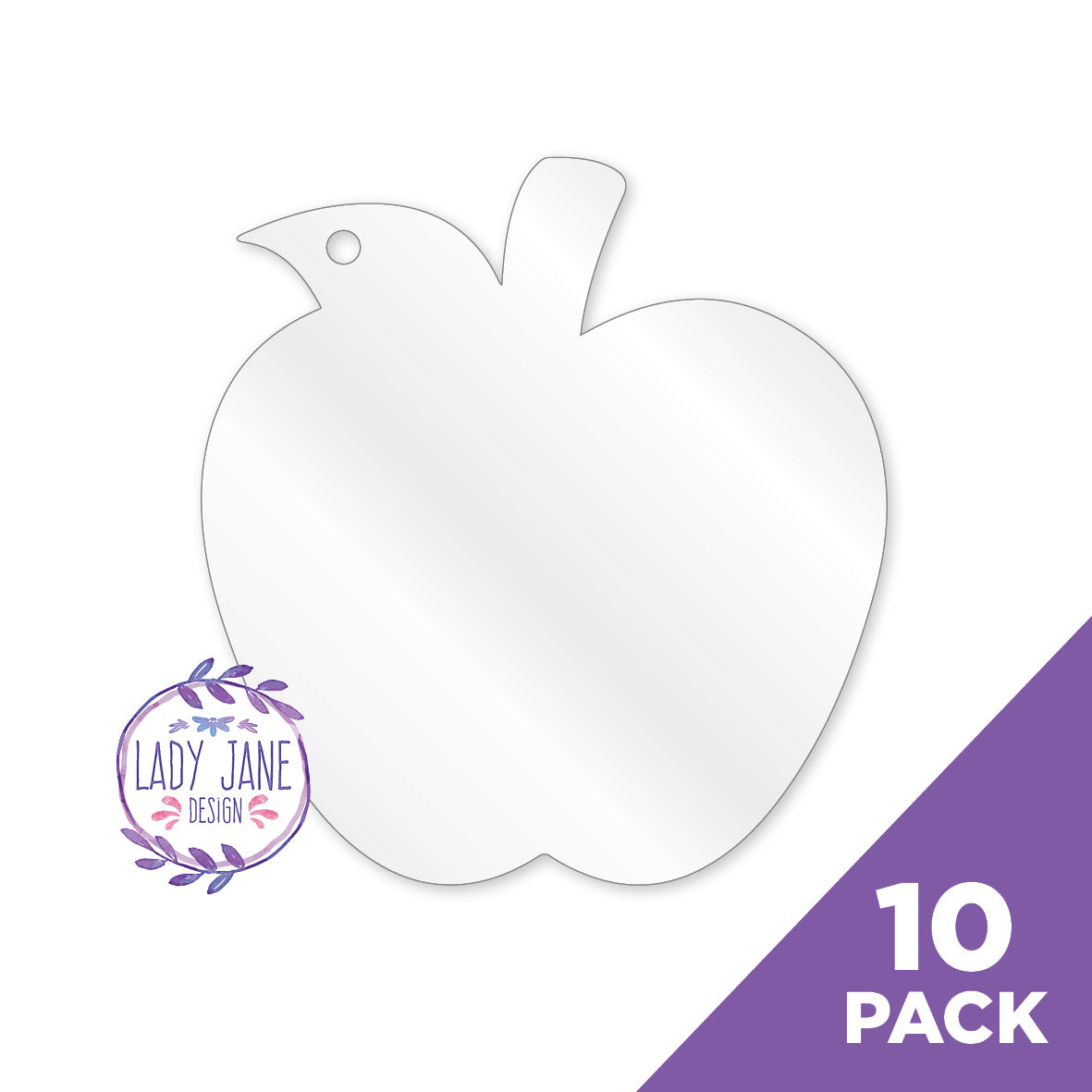 Acrylic Blank Apple - 10 Pack