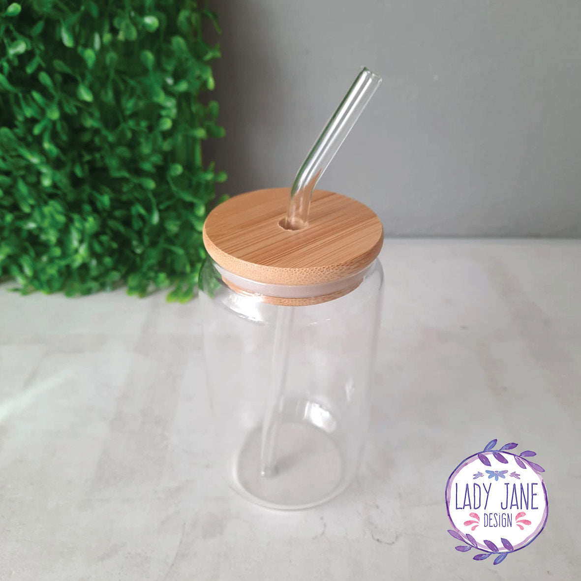 Glass Tumbler with Straw