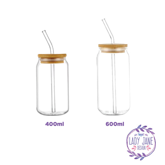 Glass Tumbler with Straw