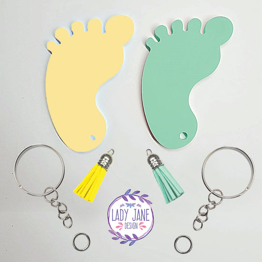 Baby Foot with Keychain & Tassel Combo