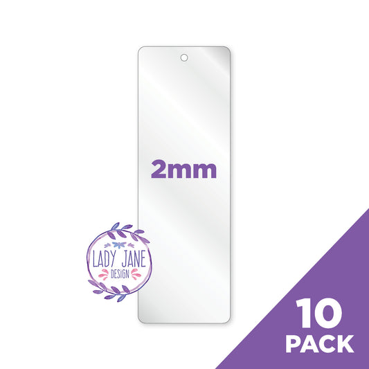 2mm Bookmark Acrylic Blank - 10 Pack