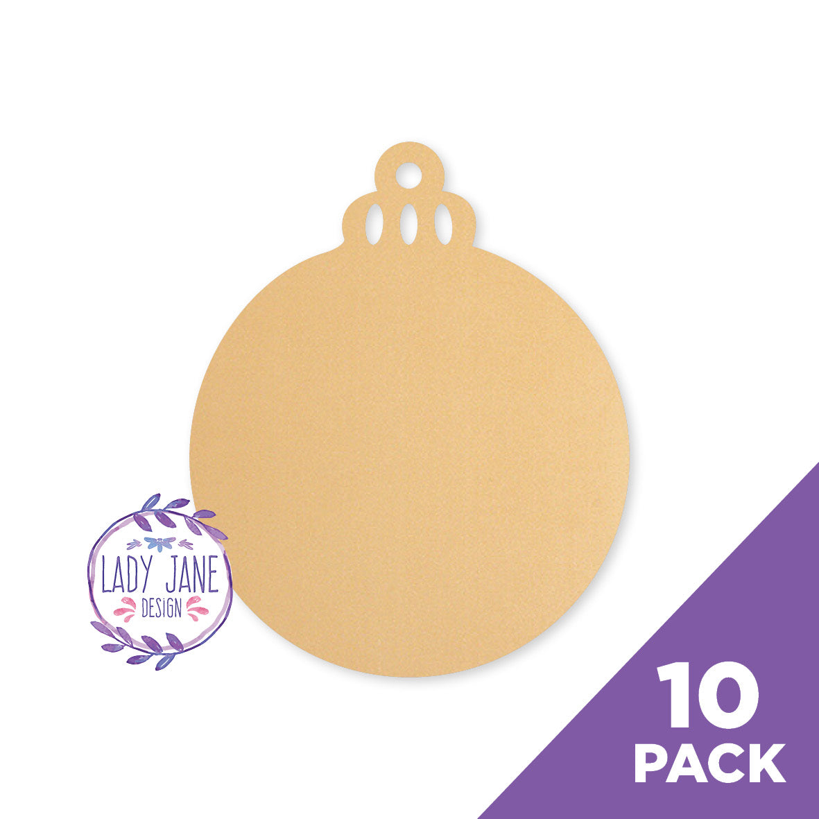 Christmas Bauble MDF Blank - 10 Pack