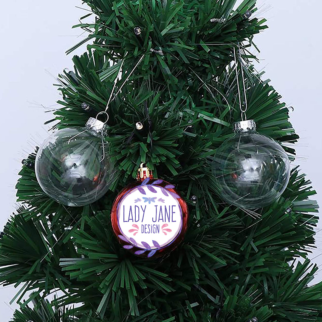 Clear Bauble with Silver top - 6cm