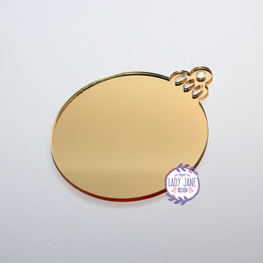 Christmas Bauble Blank - Gold Mirror