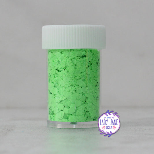 Neon Geometric Glitter - Green