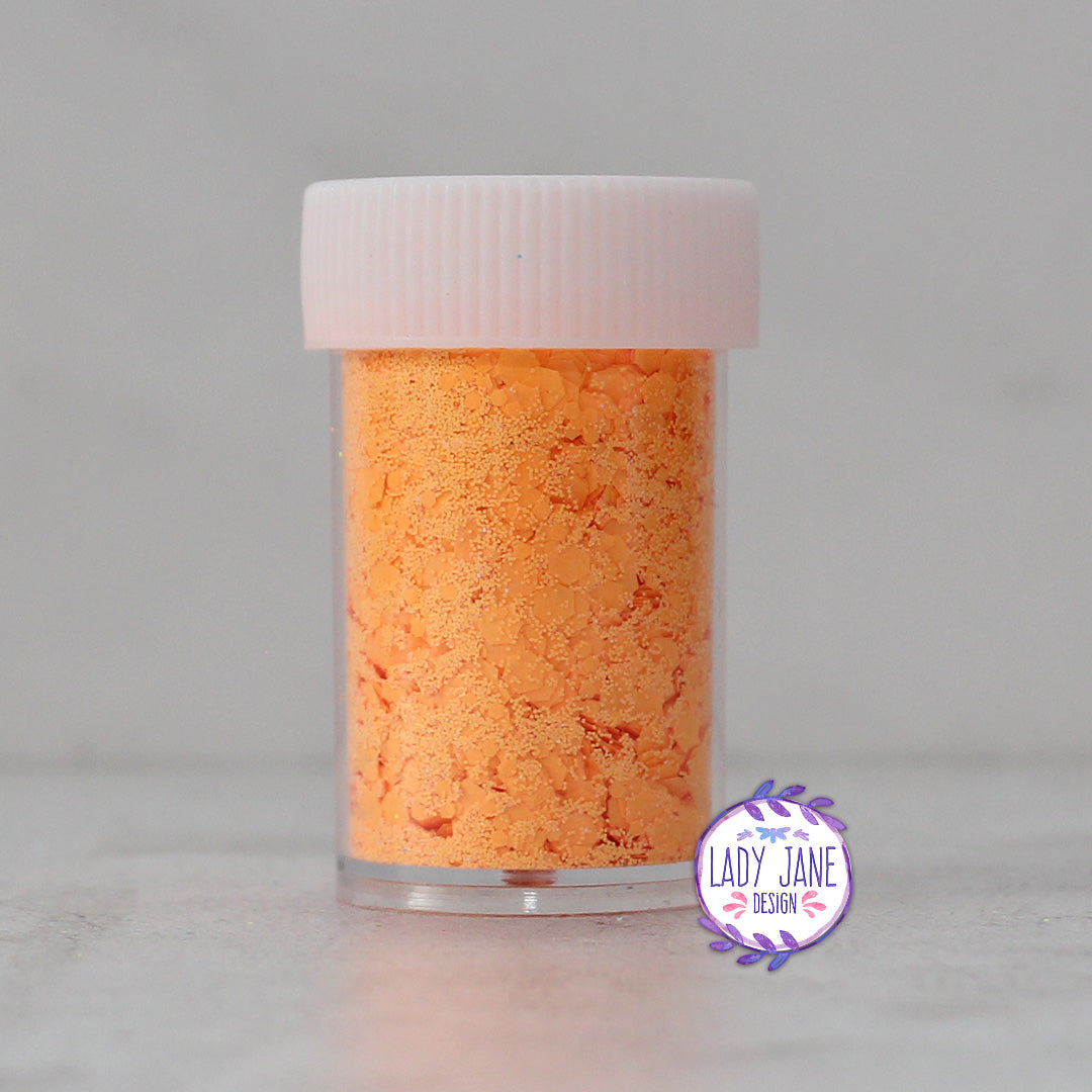 Neon Geometric Glitter - Orange