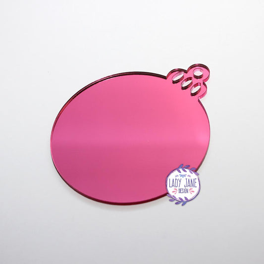 Christmas Bauble Blank - Pink Mirror