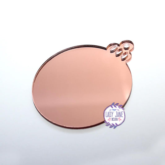 Christmas Bauble Blank - Rose Gold Mirror