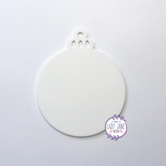 Christmas Bauble Blank - White