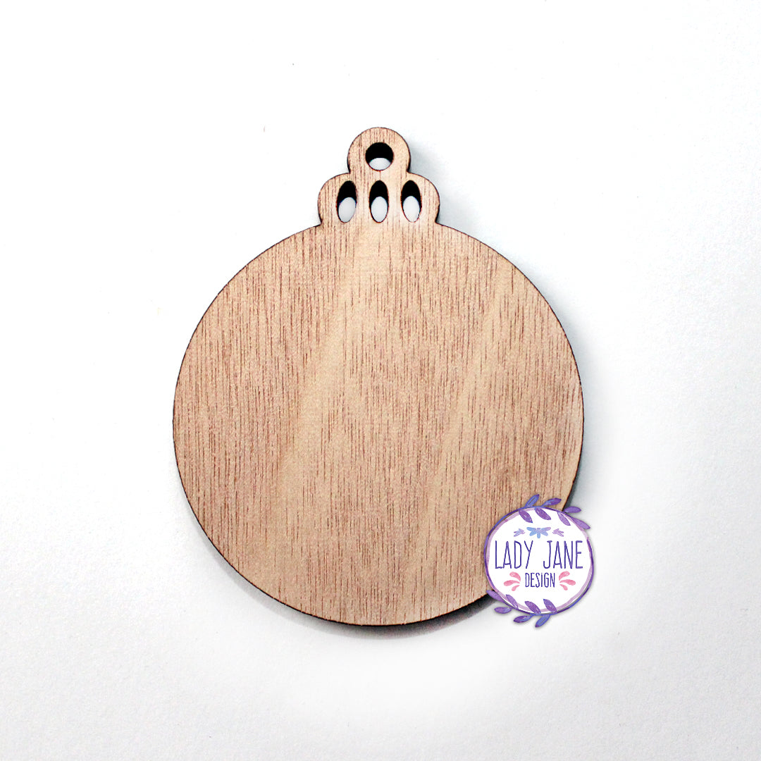 Wood Grain Christmas Bauble Blank